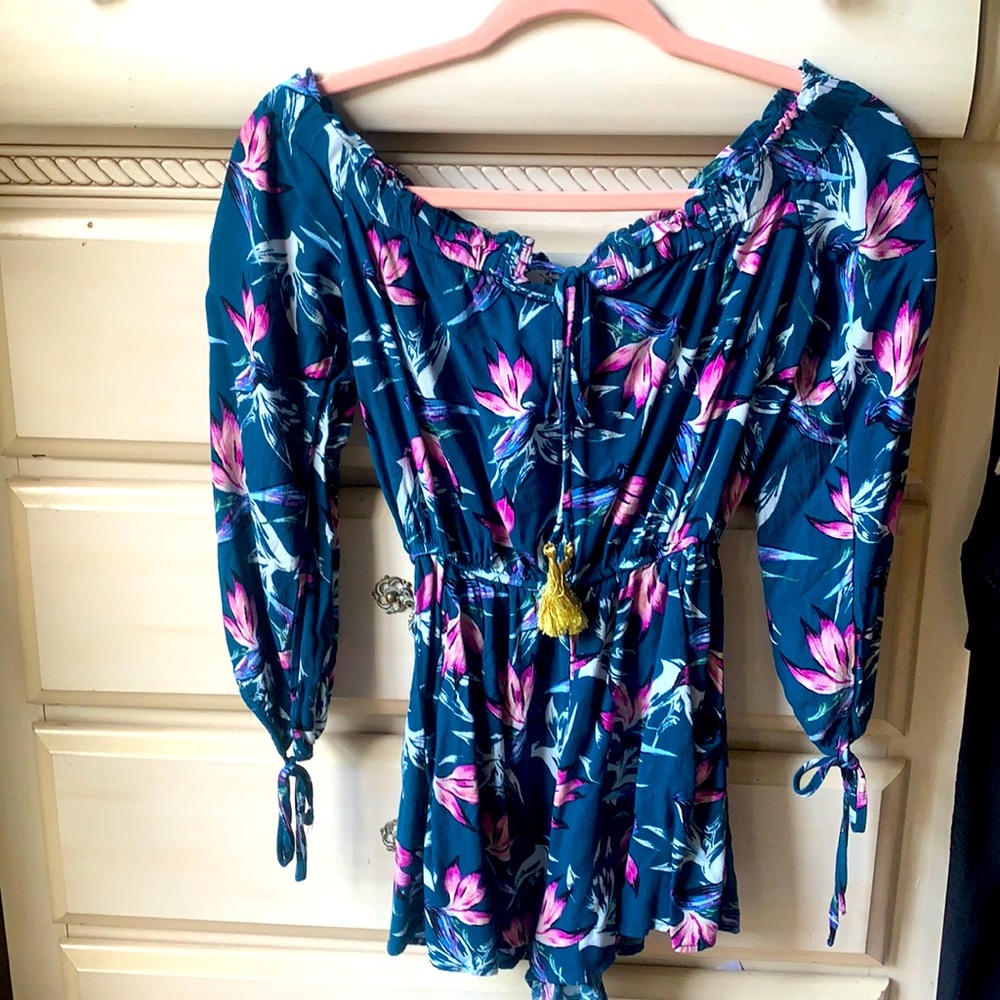 Floral off the shoulder Romper